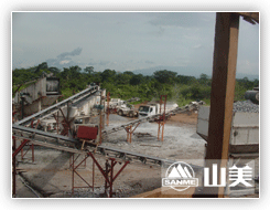 喀麥隆時產(chǎn)150噸輪胎移動式花崗巖破碎生產(chǎn)線